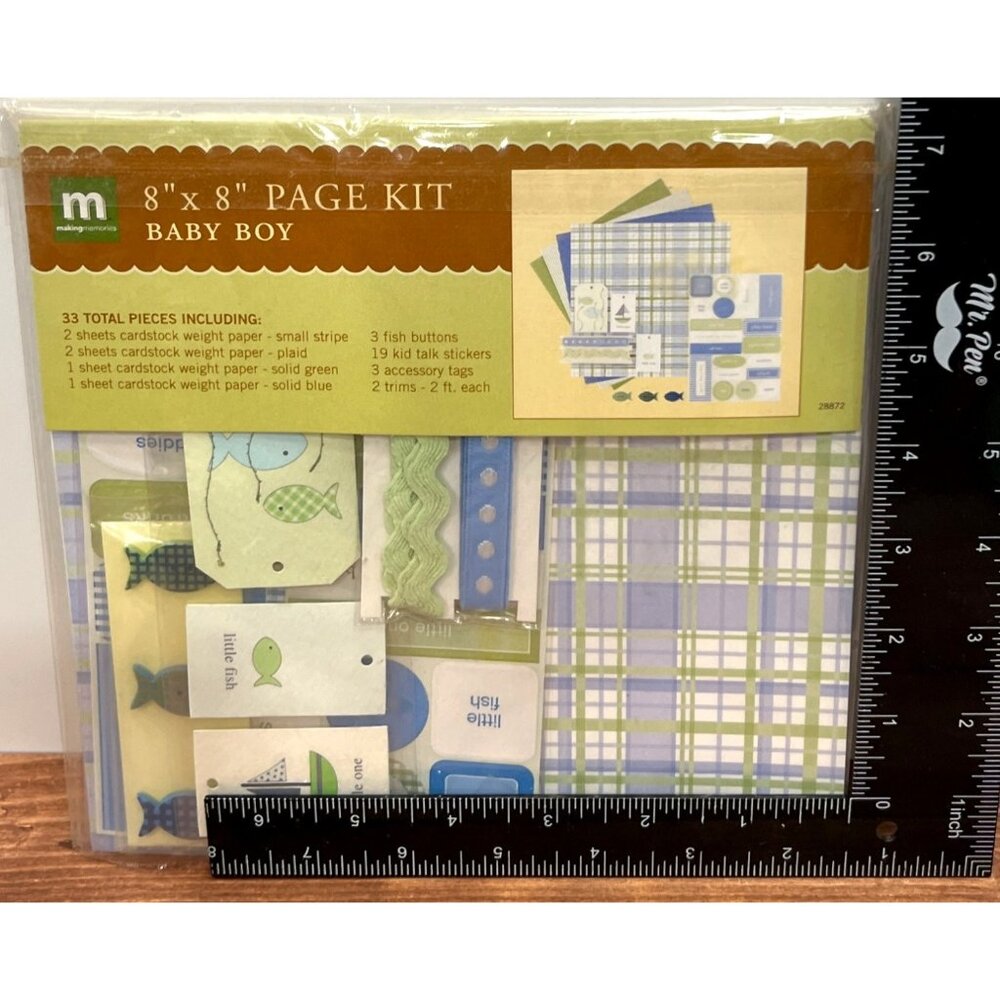 8x8 Baby Boy Scrapbook Page Kit by Making Memories 28872